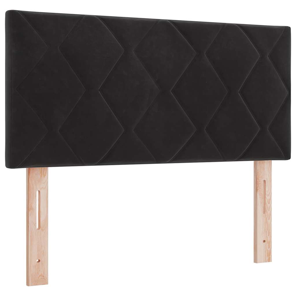 Lit à ressorts avec tête de lit Noir 100 x 200 cm Velours - XIOS