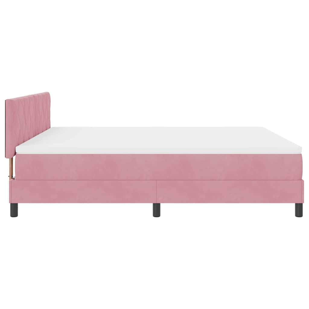 Lit à ressorts avec tête de lit Rose 180 x 200 cm Velours - XIOS