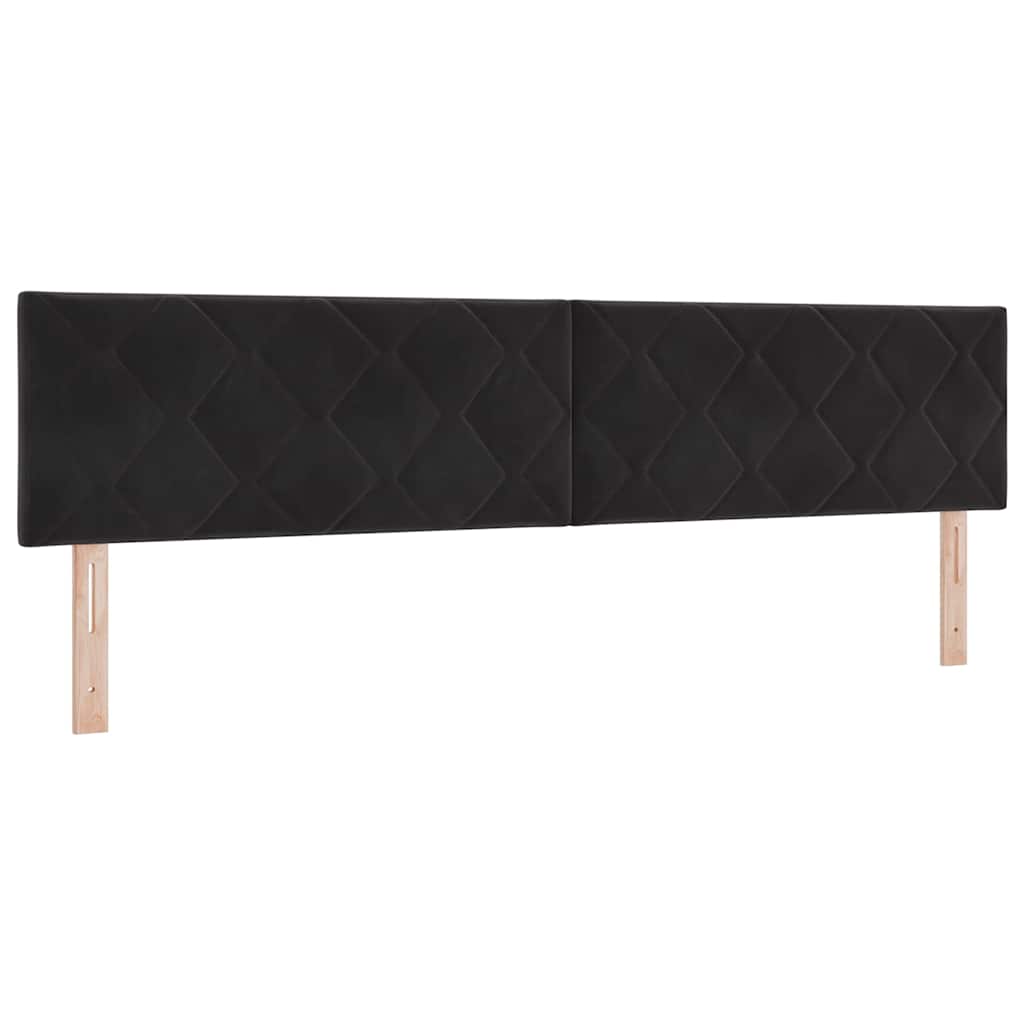 Lit à ressorts avec matelas Noir 200 x 200 cm Velours - XIOS