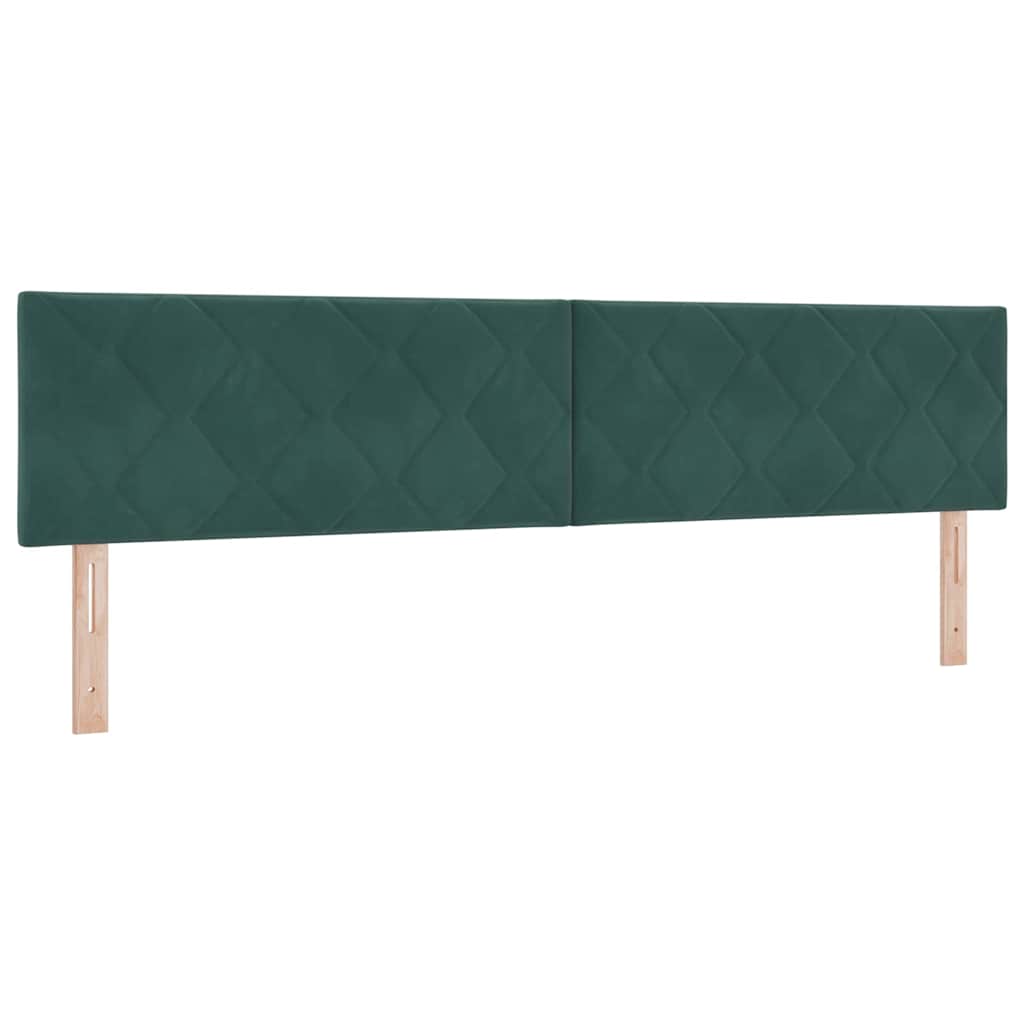 Lit à ressorts avec tête de lit Vert foncé 200 x 200 cm Velours