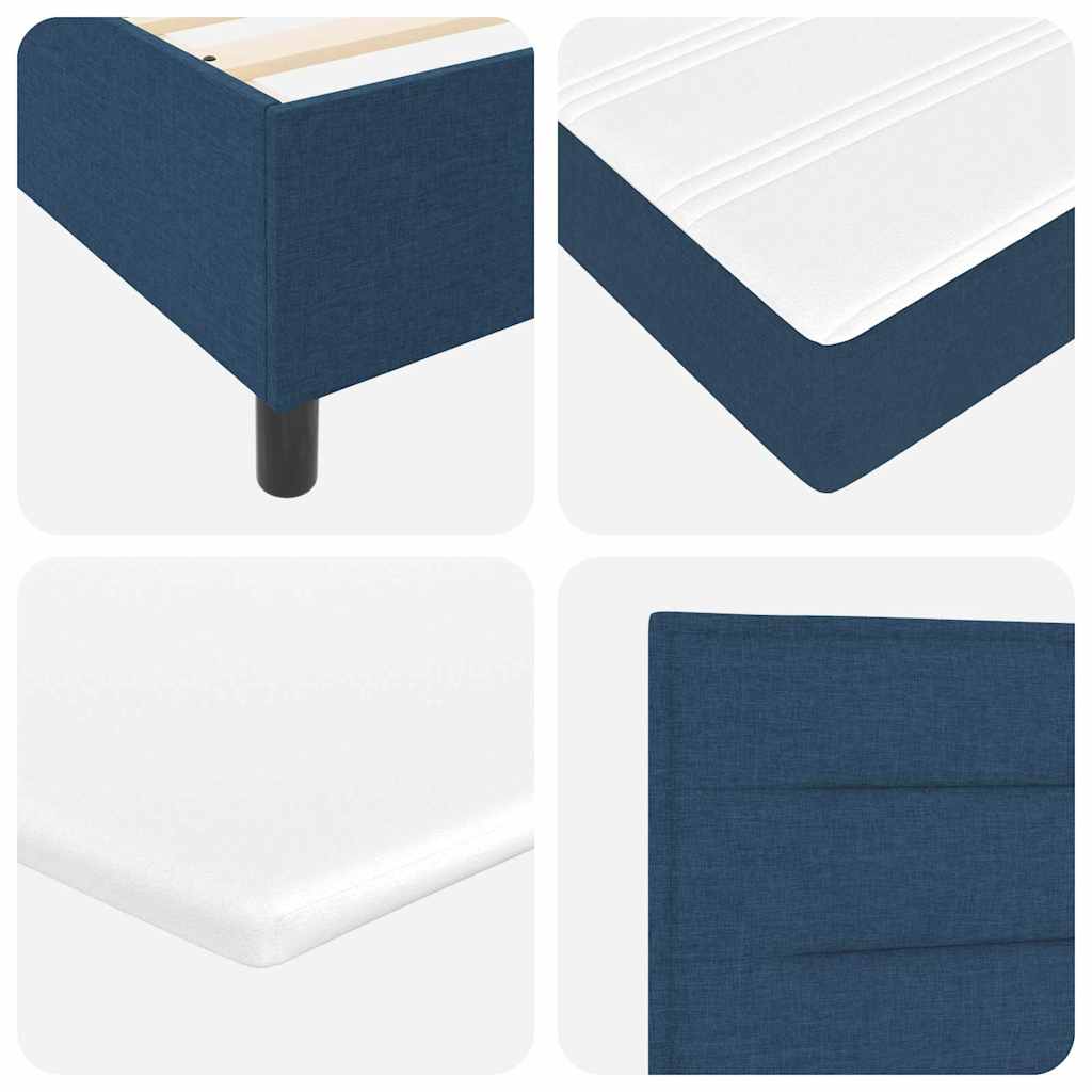 Lit à ressorts avec matelas Bleu 90 x 190 cm tissu - XIOS