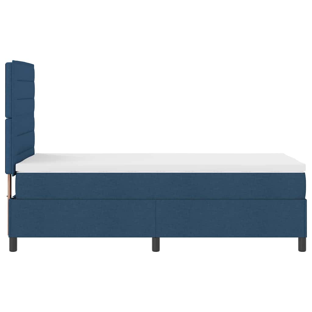 Lit à ressorts avec matelas Bleu 90 x 190 cm tissu - XIOS