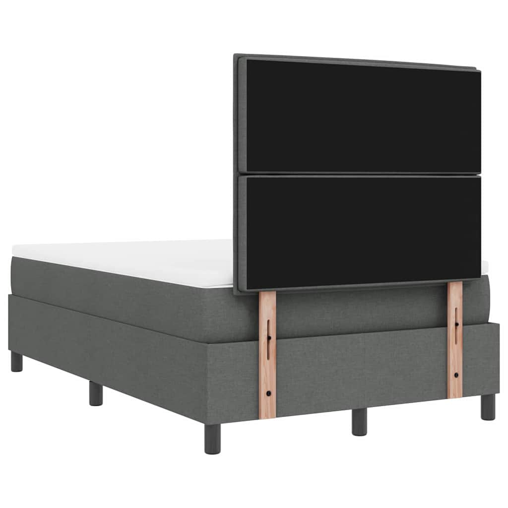 Lit à ressorts avec matelas Gris foncé 120 x 190 cm tissu - XIOS