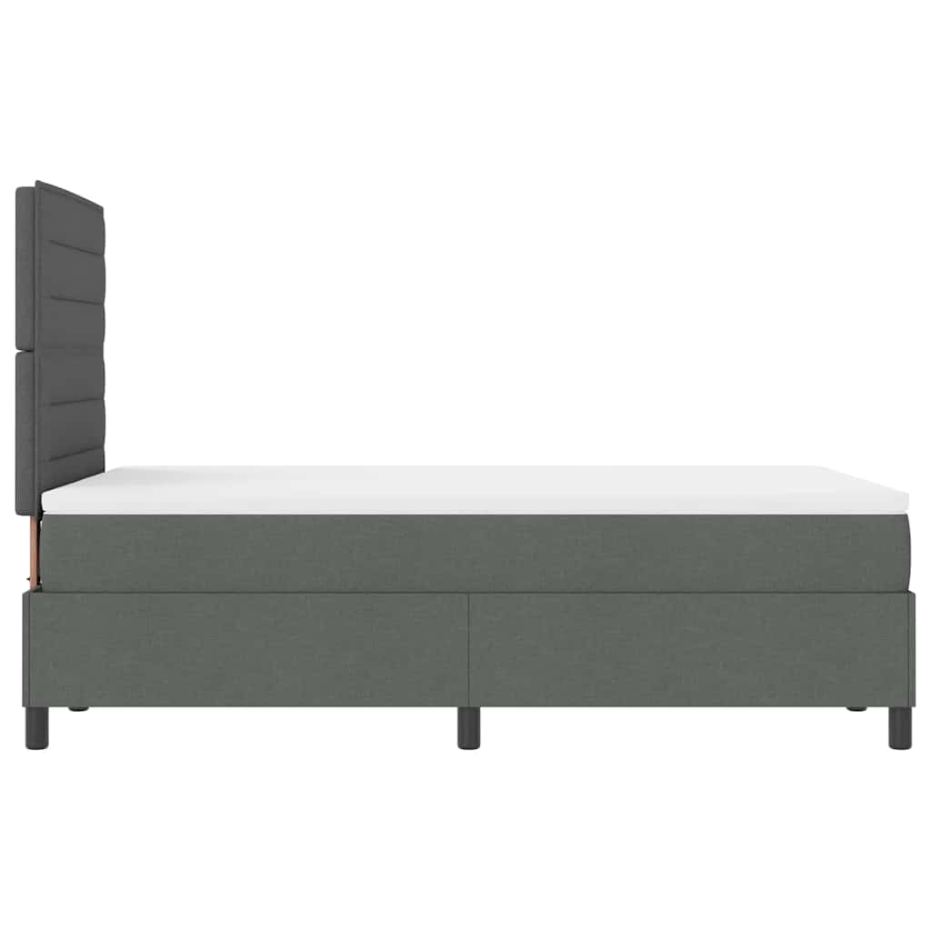 Lit à ressorts avec matelas Gris foncé 120 x 190 cm tissu - XIOS