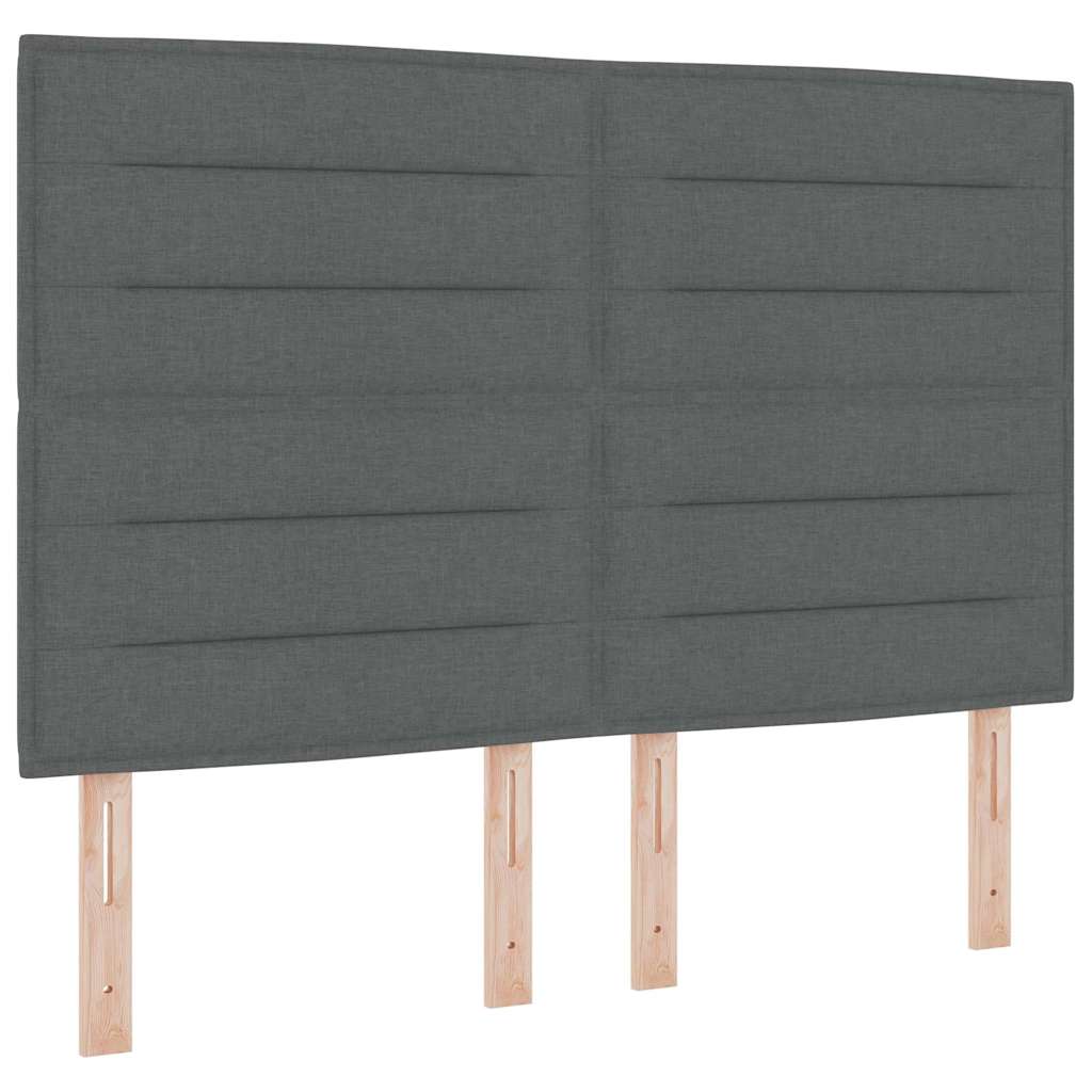 Lit à ressorts avec matelas Gris foncé 140 x 190 cm tissu - XIOS