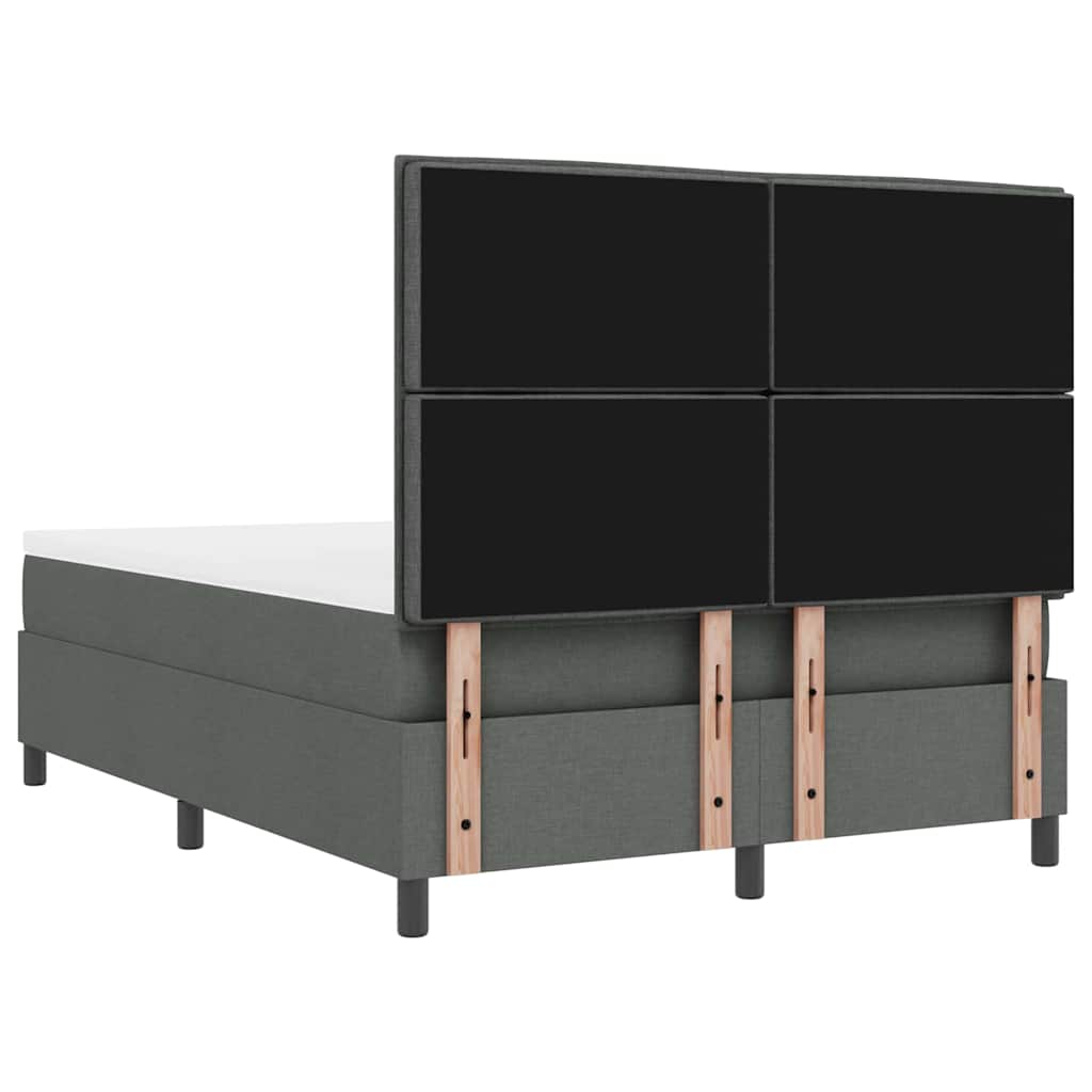 Lit à ressorts avec matelas Gris foncé 140 x 190 cm tissu - XIOS