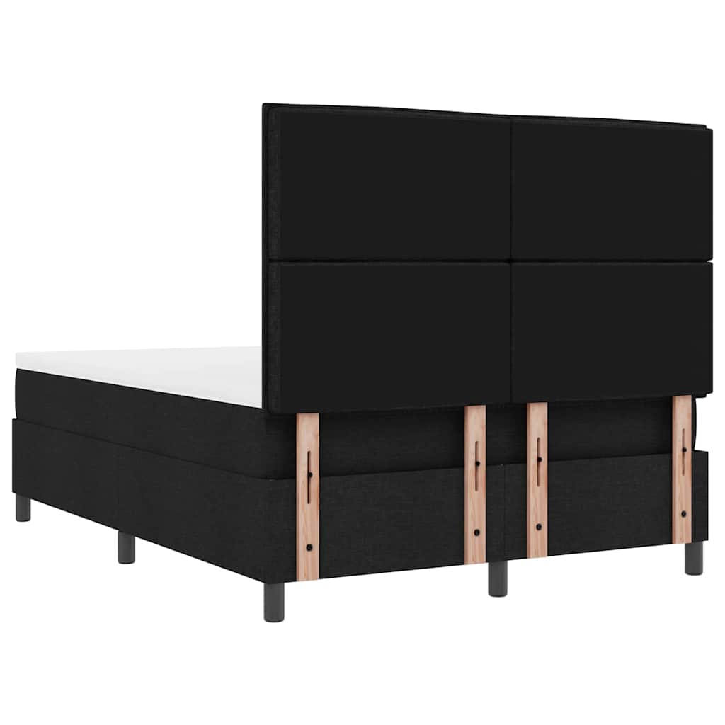 Lit à ressorts avec matelas Noir 140 x 190 cm tissu - XIOS