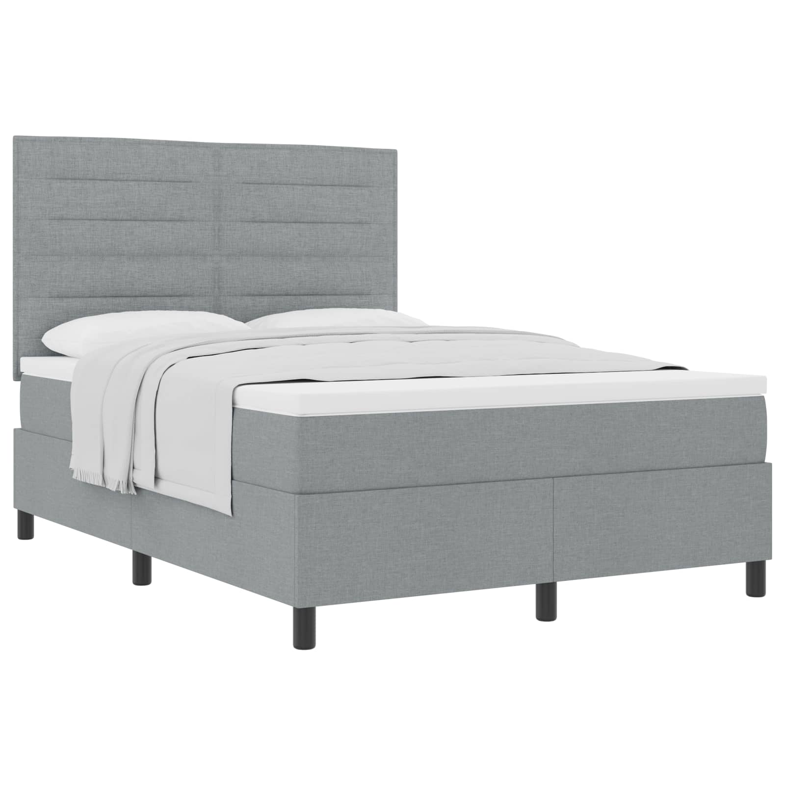 Lit à ressorts avec matelas Gris clair 140 x 200 cm tissu - XIOS