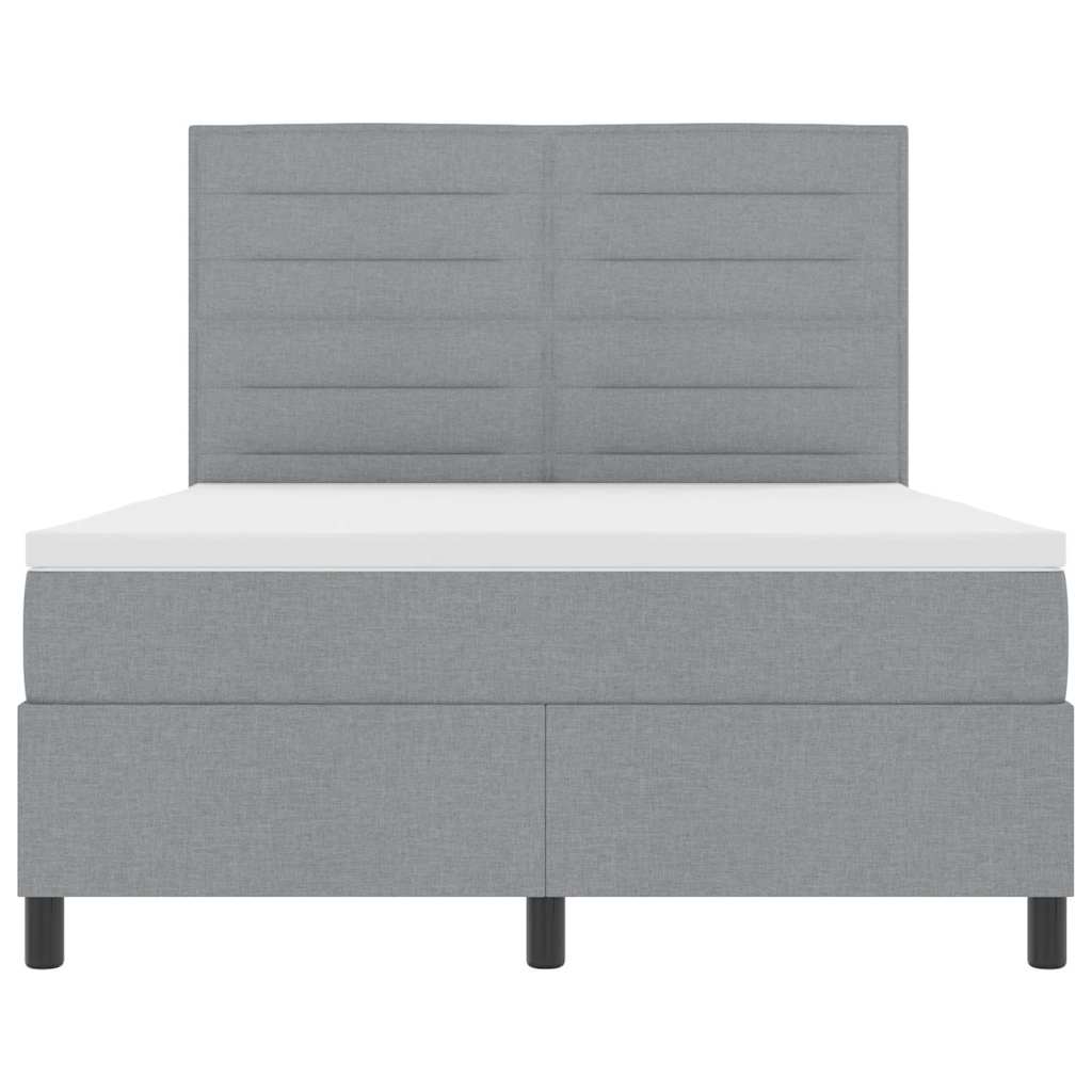 Lit à ressorts avec matelas Gris clair 140 x 200 cm tissu