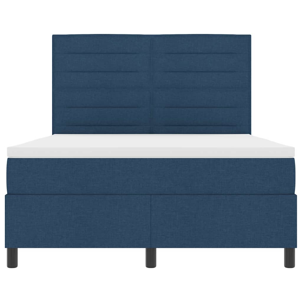 Lit à ressorts avec matelas Bleu 140 x 200 cm tissu - XIOS
