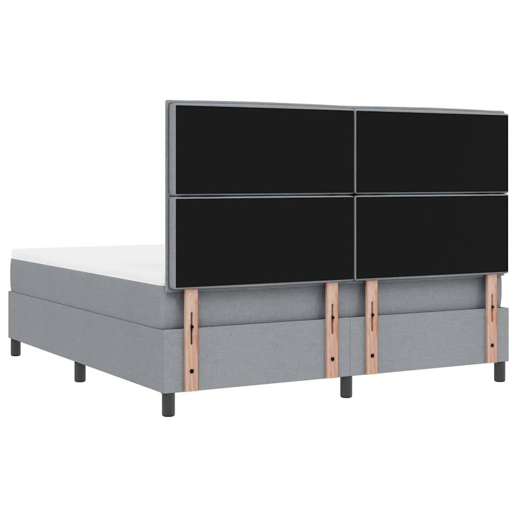 Lit à ressorts avec matelas Gris clair 180 x 200 cm tissu