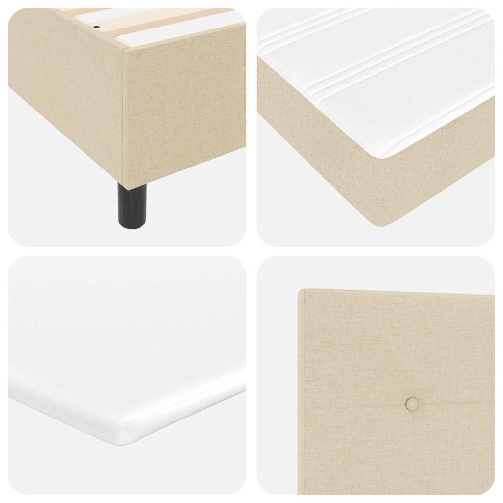 Lit à ressorts avec matelas Crème 90 x 190 cm tissu - XIOS