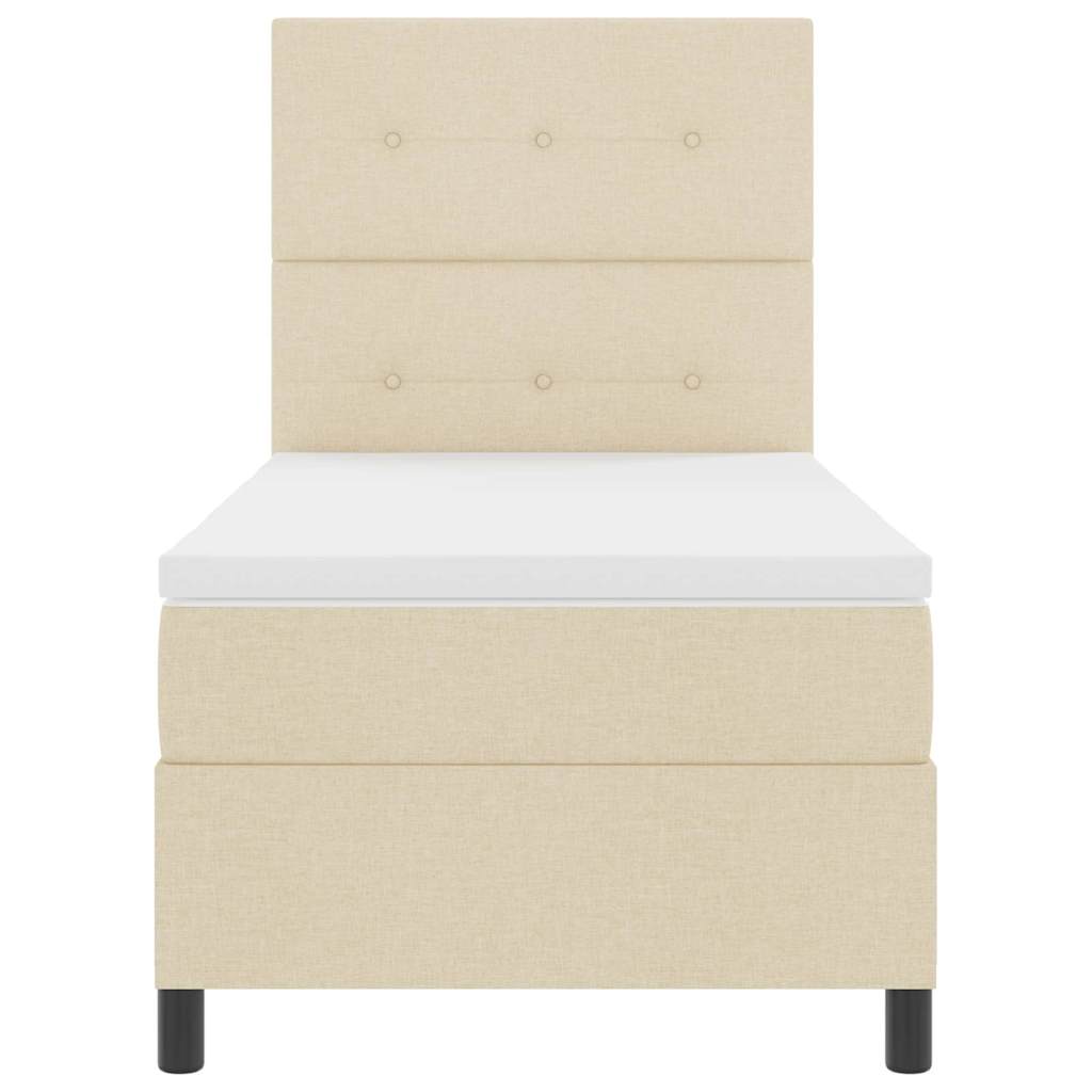 Lit à ressorts avec matelas Crème 90 x 190 cm tissu - XIOS