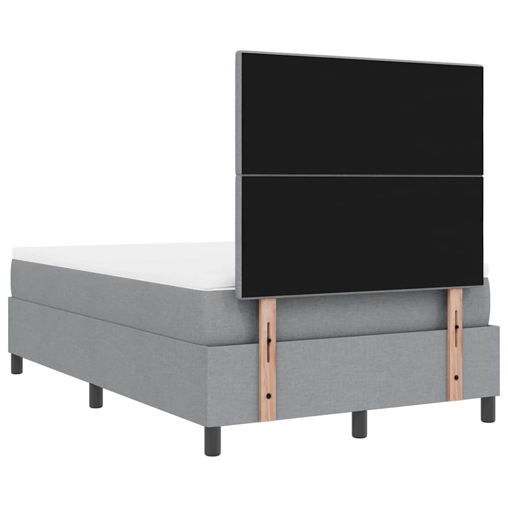 Lit à ressorts avec tête de lit Gris clair 120 x 190 cm tissu