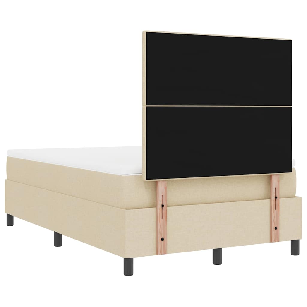 Lit à ressorts avec tête de lit Crème 120 x 190 cm tissu - XIOS