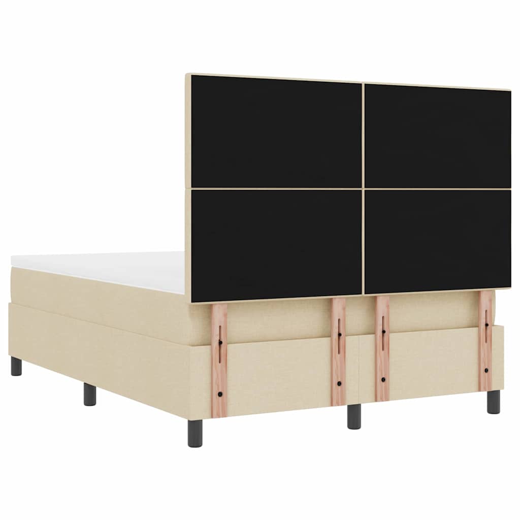 Lit à ressorts avec matelas Crème 140 x 200 cm tissu - XIOS