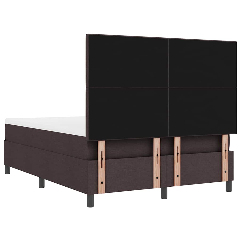 Lit à ressorts avec tête de lit Marron foncé 160 x 200 cm tissu - XIOS