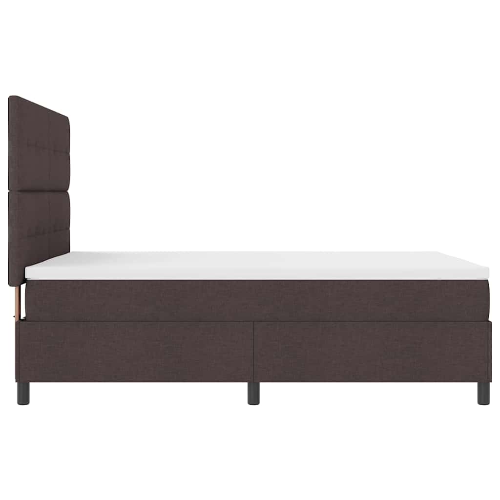 Lit à ressorts avec tête de lit Marron foncé 160 x 200 cm tissu - XIOS