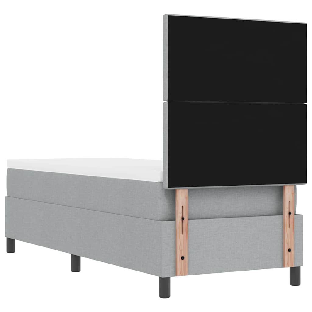 Lit à ressorts avec matelas Gris clair 80 x 200 cm tissu - XIOS
