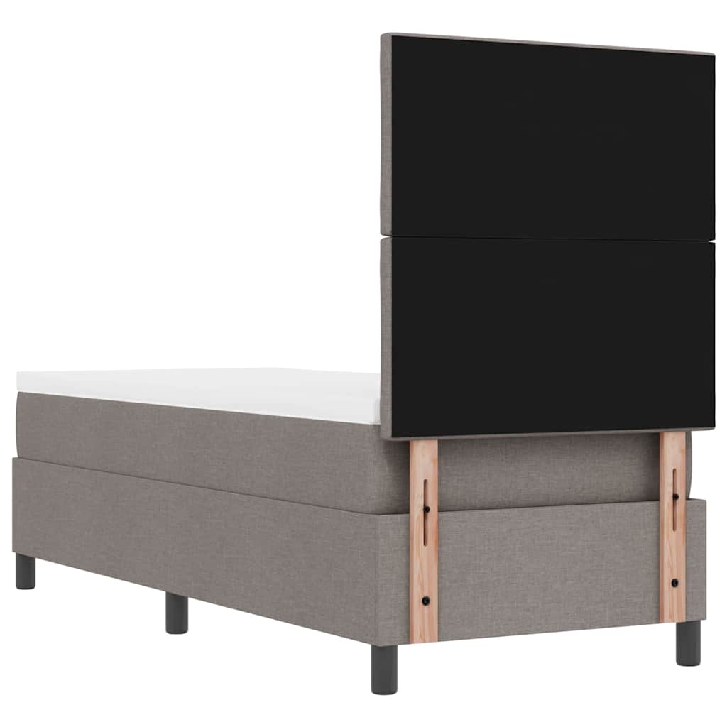Lit à ressorts avec tête de lit Taupe 80 x 200 cm tissu