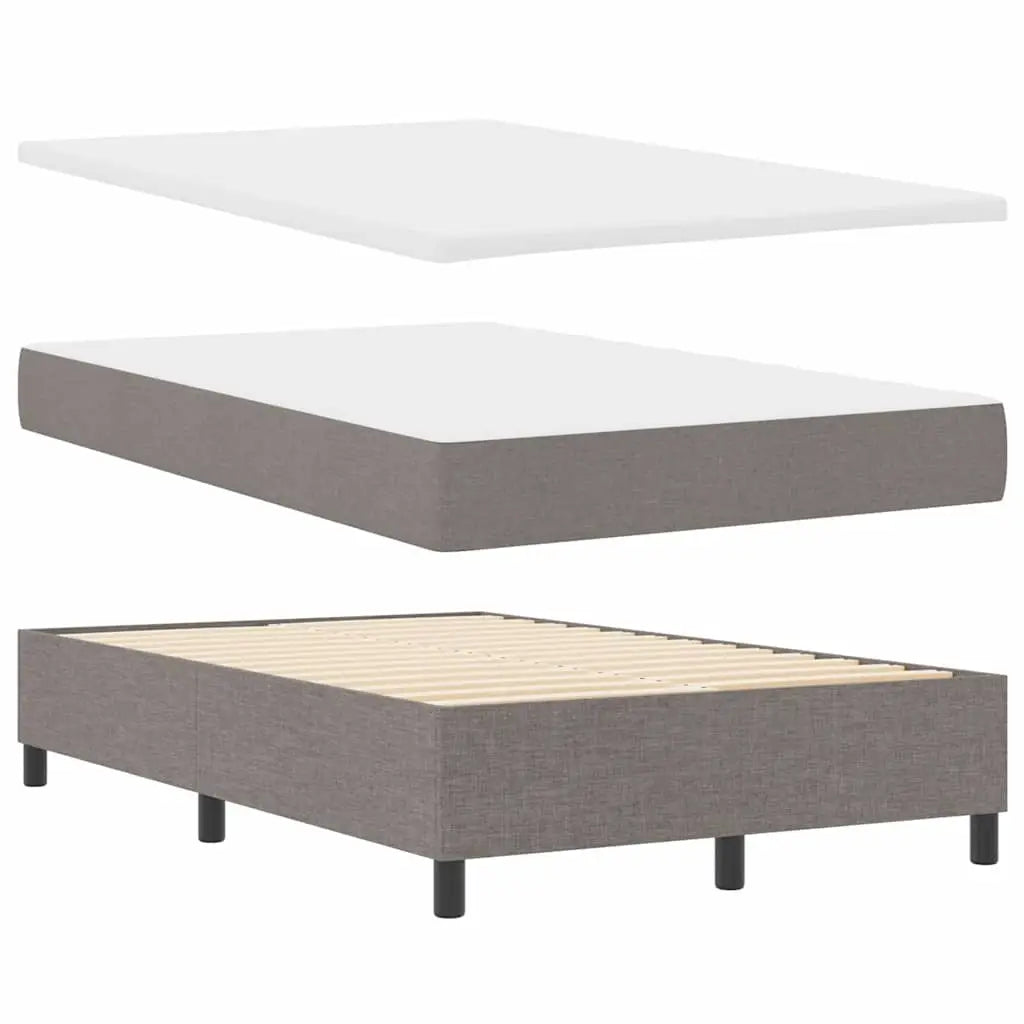 Lit à ressorts avec tête de lit Taupe 120 x 200 cm tissu - XIOS