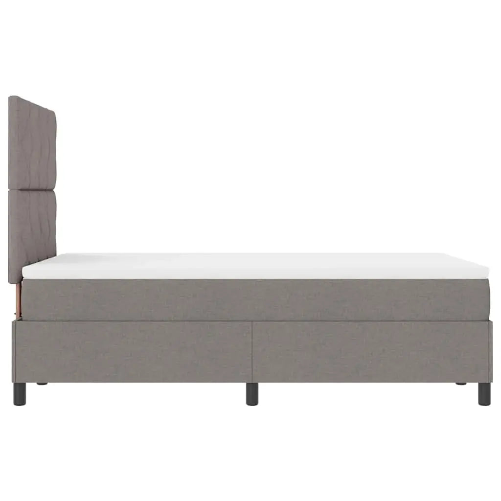 Lit à ressorts avec tête de lit Taupe 120 x 200 cm tissu - XIOS