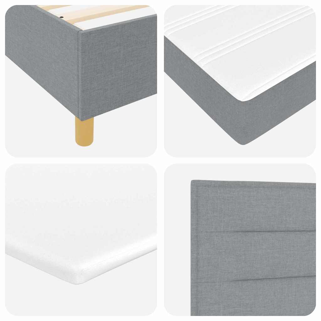 Lit à ressorts avec matelas Gris clair 80 x 200 cm tissu - XIOS