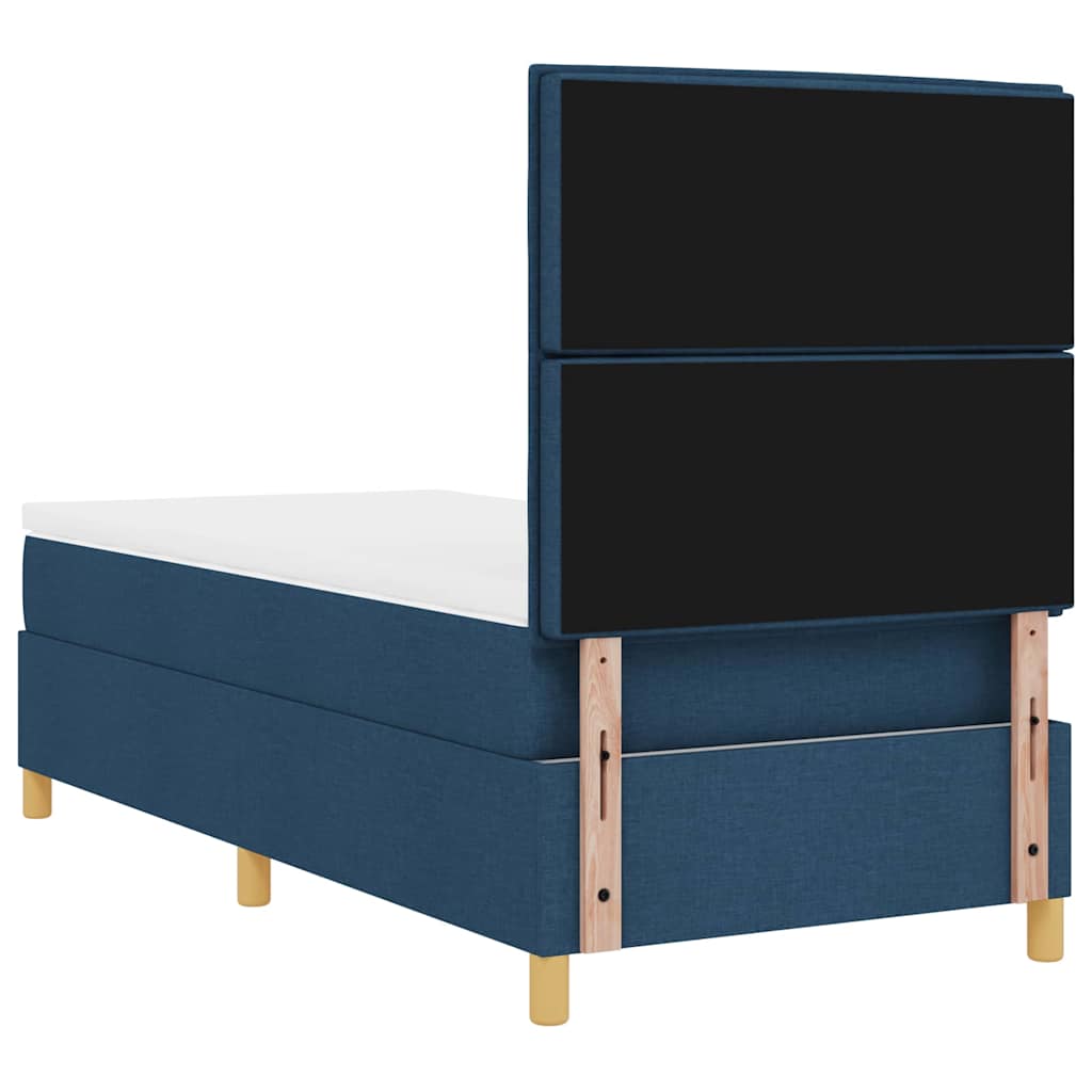 Lit à ressorts avec matelas Bleu 90 x 190 cm tissu - XIOS