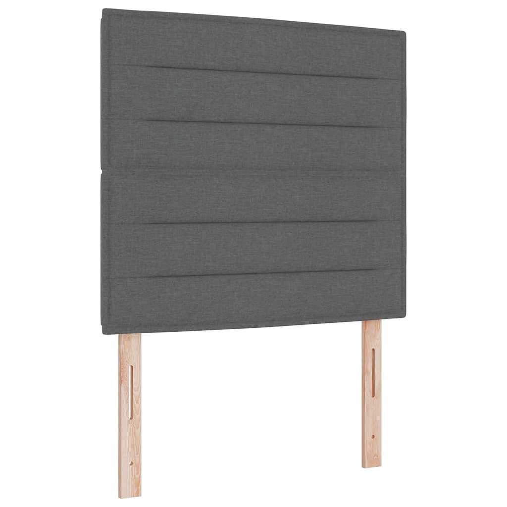 Lit à ressorts avec matelas Gris foncé 100 x 200 cm tissu - XIOS