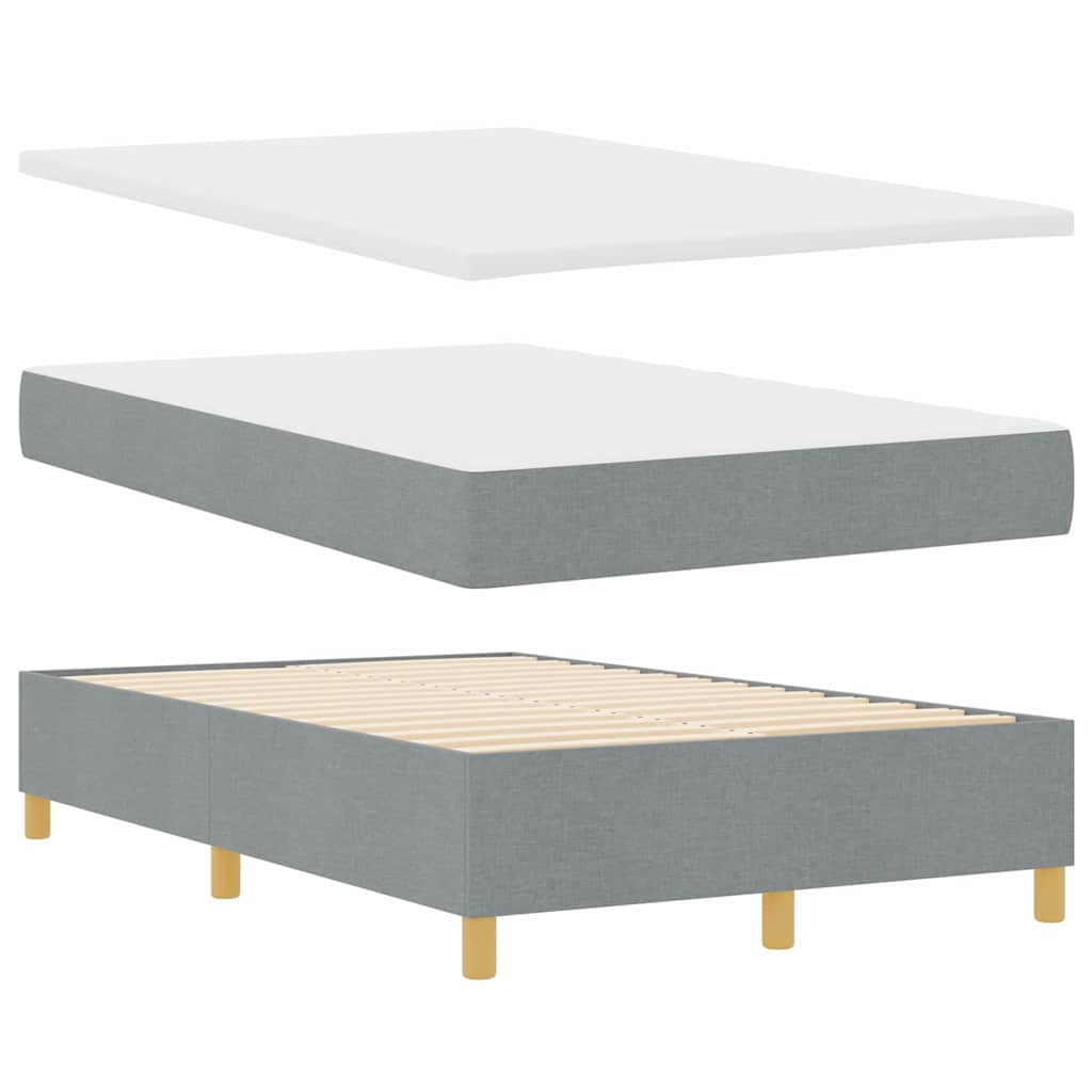 Lit à ressorts avec matelas Gris clair 120 x 190 cm tissu - XIOS