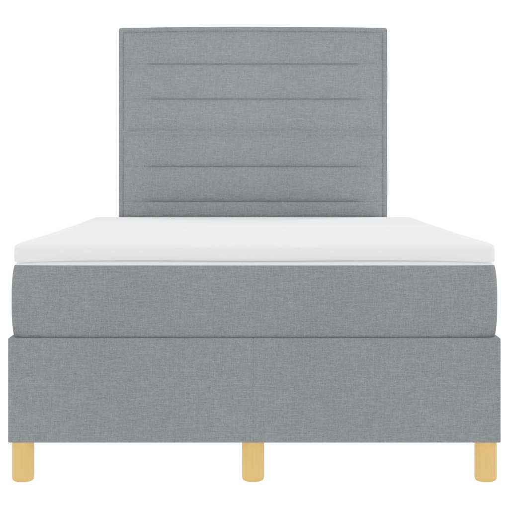 Lit à ressorts avec matelas Gris clair 120 x 190 cm tissu - XIOS
