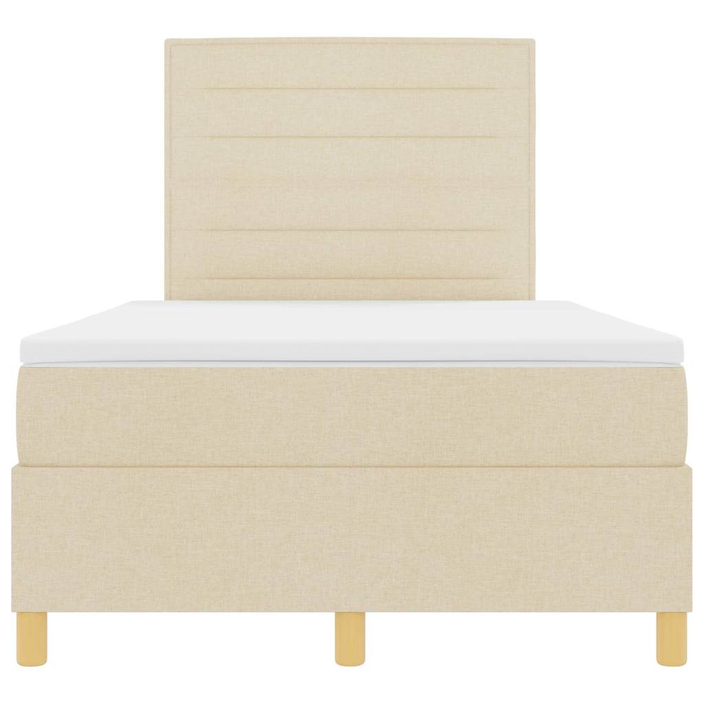Lit à ressorts avec matelas Crème 120 x 190 cm tissu - XIOS