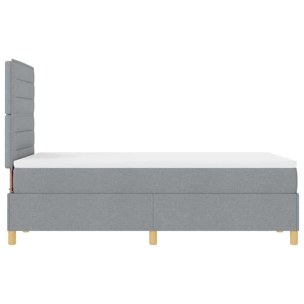 Lit à ressorts avec matelas Gris clair 120 x 200 cm tissu - XIOS
