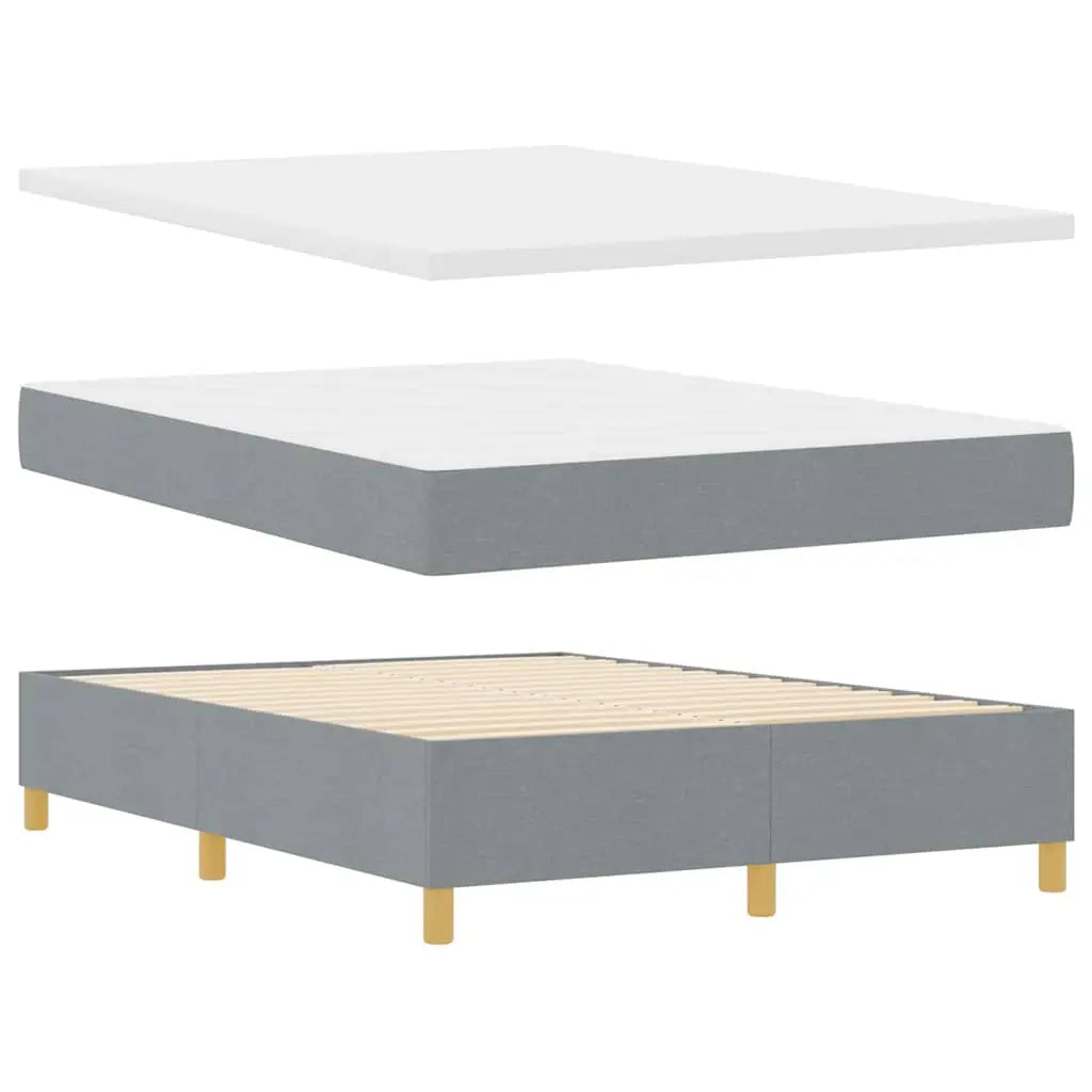 Lit à ressorts avec matelas Gris clair 140 x 190 cm tissu - XIOS