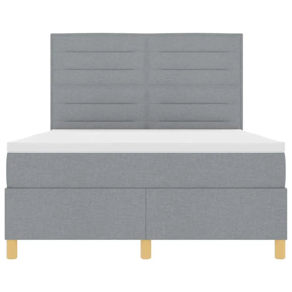 Lit à ressorts avec matelas Gris clair 140 x 190 cm tissu - XIOS