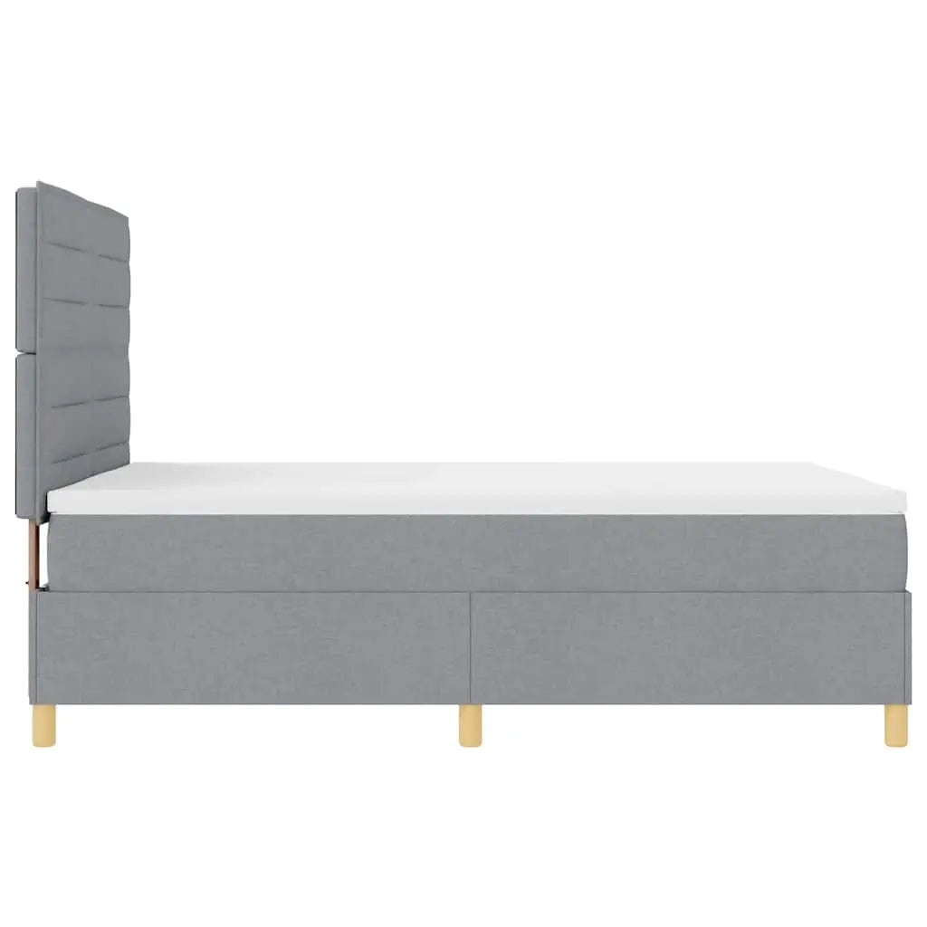Lit à ressorts avec matelas Gris clair 140 x 190 cm tissu - XIOS