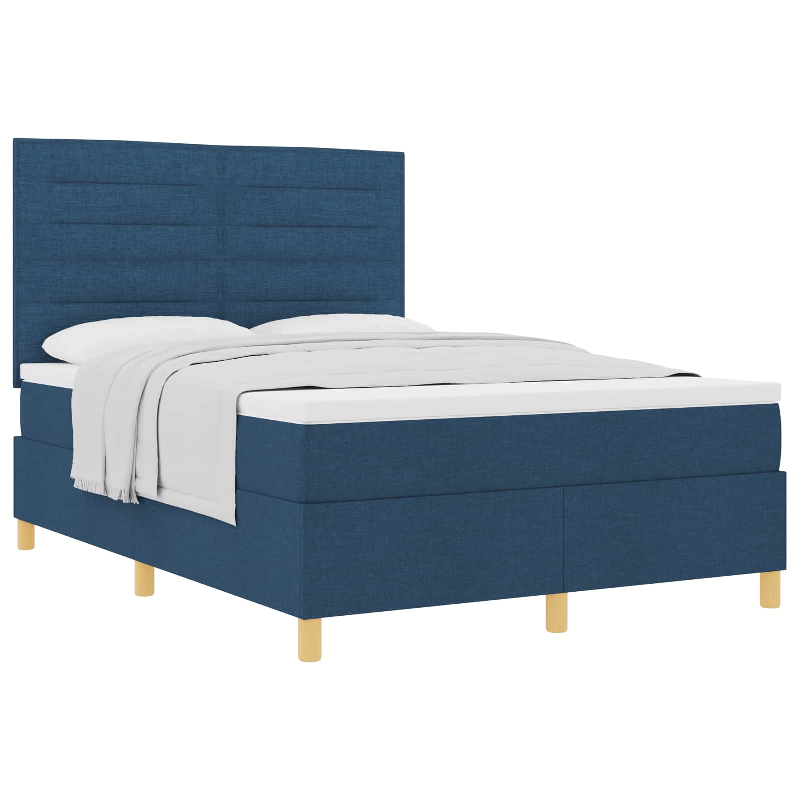 Lit à ressorts avec matelas Bleu 140 x 190 cm tissu - XIOS