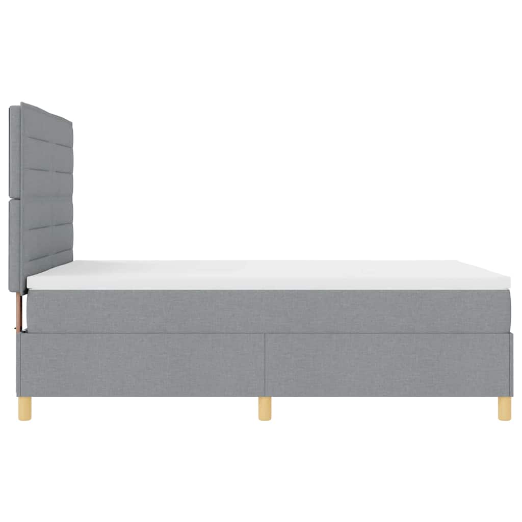 Lit à ressorts avec matelas Gris clair 140 x 200 cm tissu - XIOS