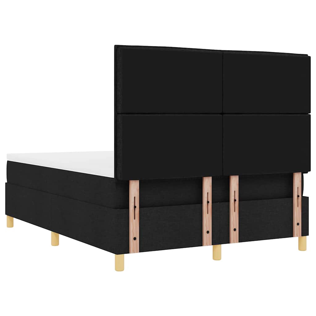 Lit à ressorts avec matelas Noir 140 x 200 cm tissu - XIOS