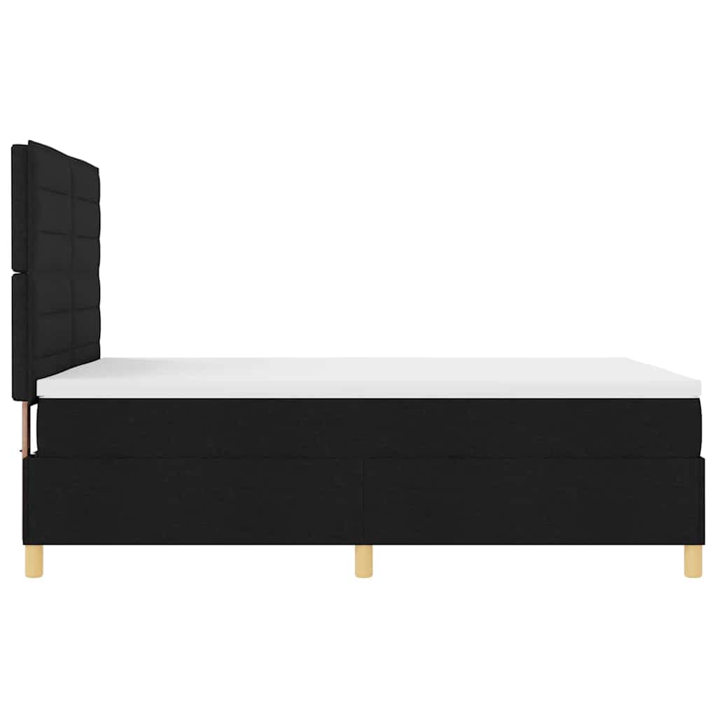 Lit à ressorts avec matelas Noir 140 x 200 cm tissu - XIOS