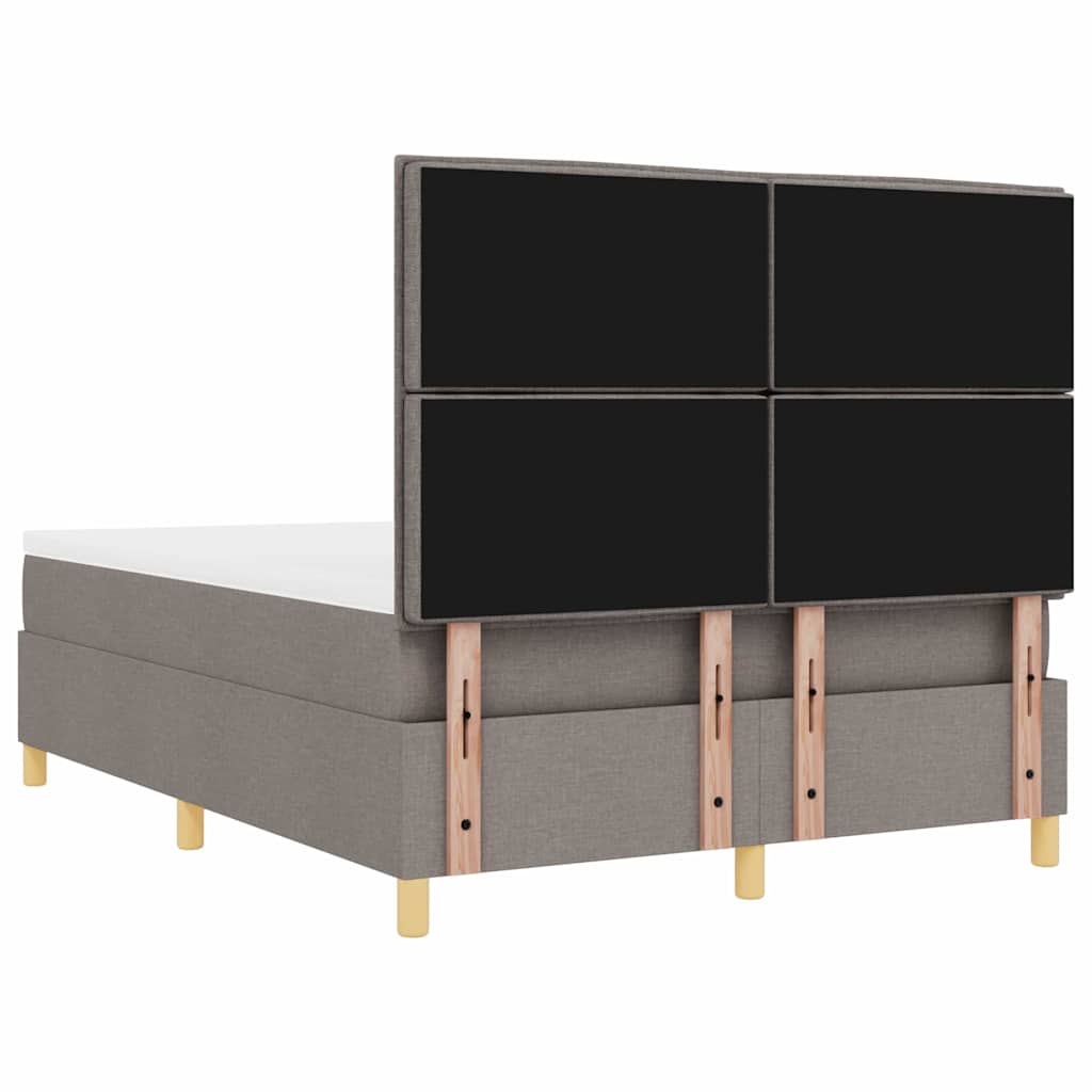 Lit à ressorts avec matelas Taupe 140 x 200 cm tissu - XIOS