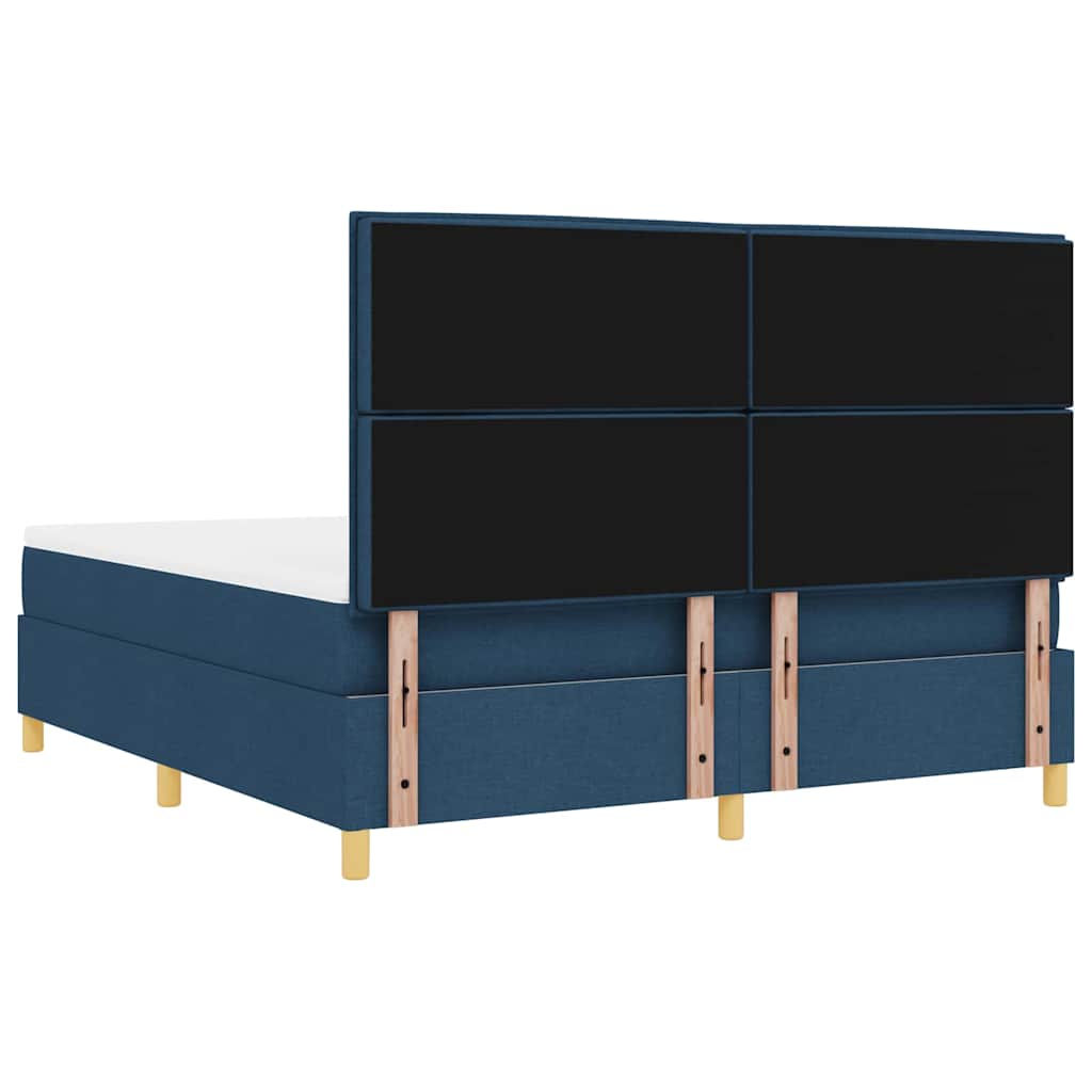Lit à ressorts avec matelas Bleu 180 x 200 cm tissu - XIOS