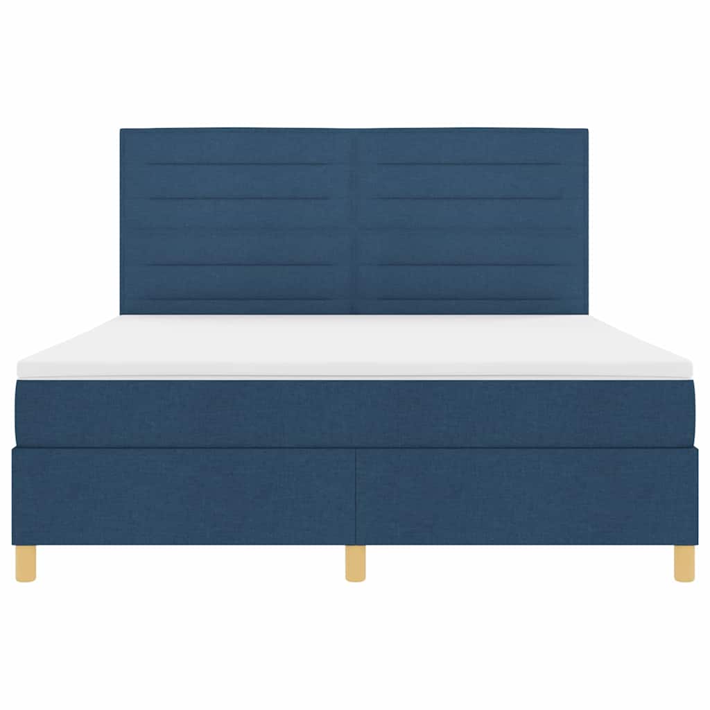 Lit à ressorts avec matelas Bleu 180 x 200 cm tissu - XIOS