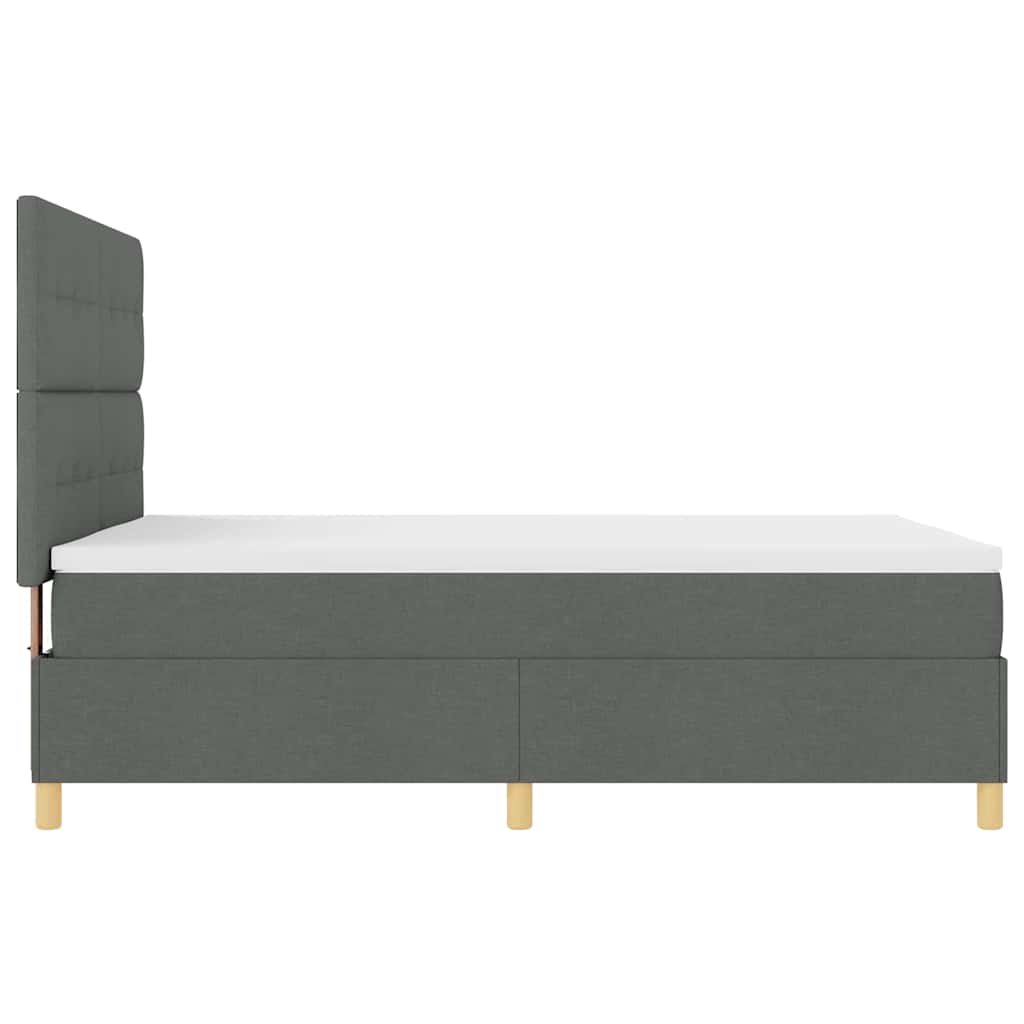Lit à ressorts avec tête de lit Gris foncé 140 x 190 cm tissu - XIOS