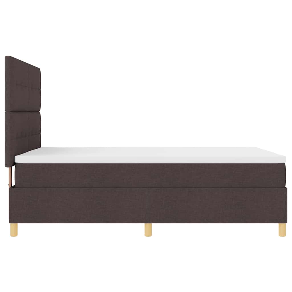 Lit à ressorts avec tête de lit Marron foncé 140 x 190 cm tissu - XIOS