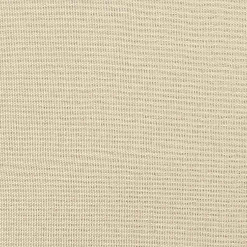 Lit à ressorts avec tête de lit Crème 140 x 190 cm tissu