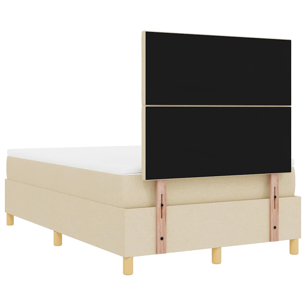 Lit à ressorts avec tête de lit Crème 120 x 190 cm tissu - XIOS