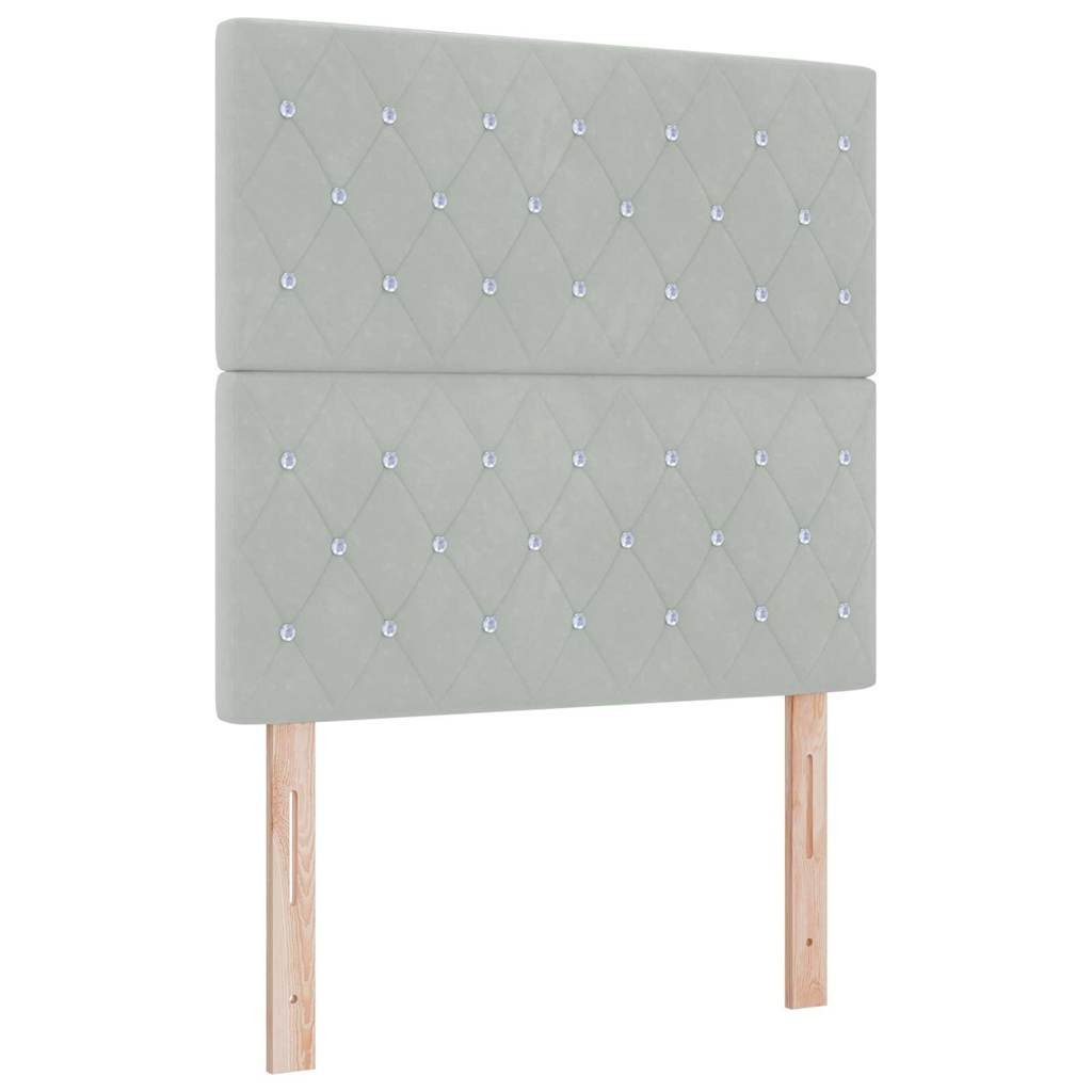 Lit à ressorts avec matelas Gris clair 120 x 200 cm Velours