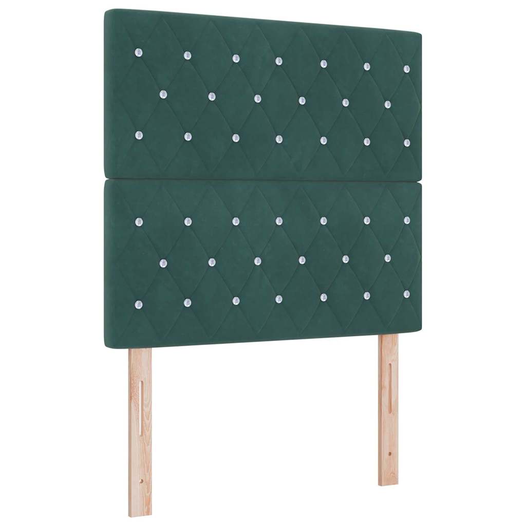 Lit à ressorts avec matelas Vert foncé 120 x 200 cm Velours - XIOS