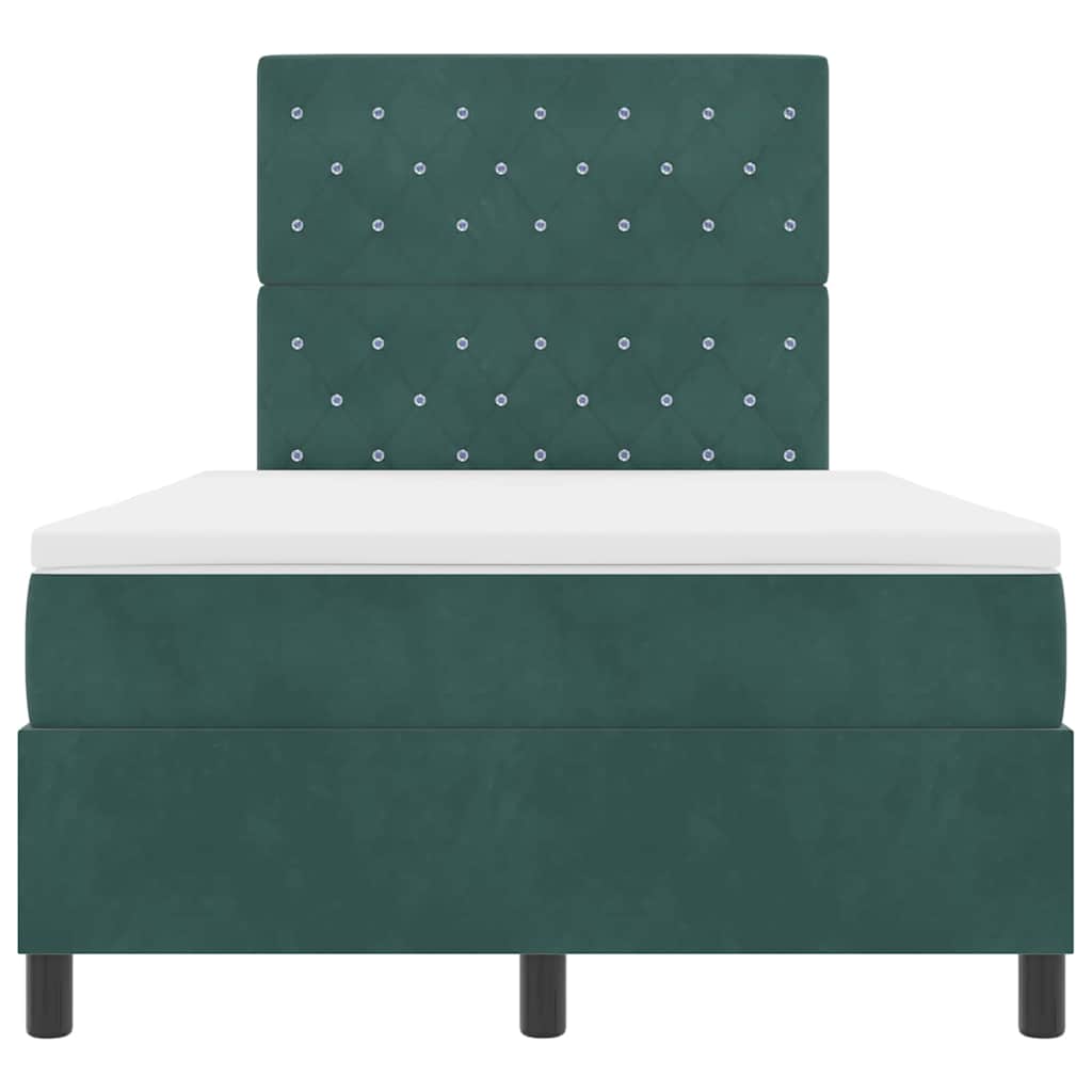 Lit à ressorts avec matelas Vert foncé 120 x 200 cm Velours - XIOS
